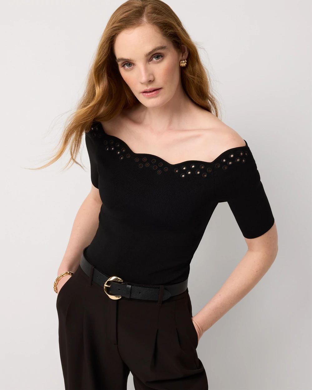 WHBM FORME™ Sculpt Stretch Off-The-Shoulder Top | White House